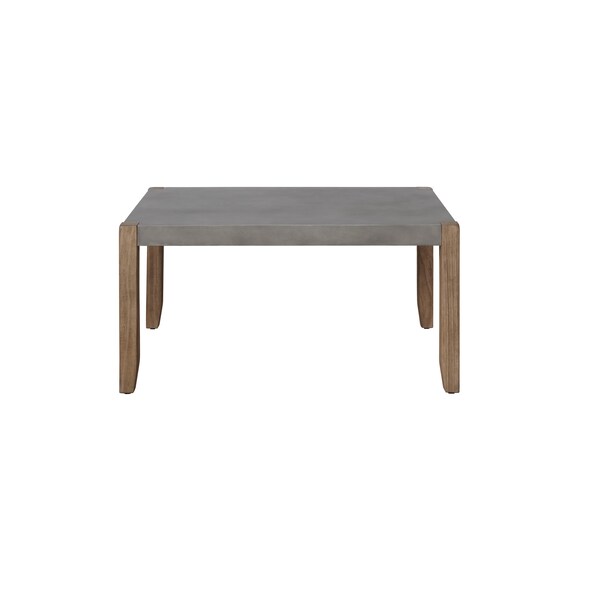 Newport 3-Piece Faux Concrete And Wood 36L Coffee Table With Two 21 Square End Tables